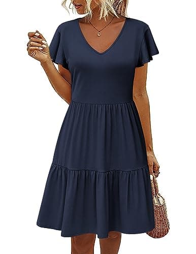 Ruffle Sleeve A-Line Dress