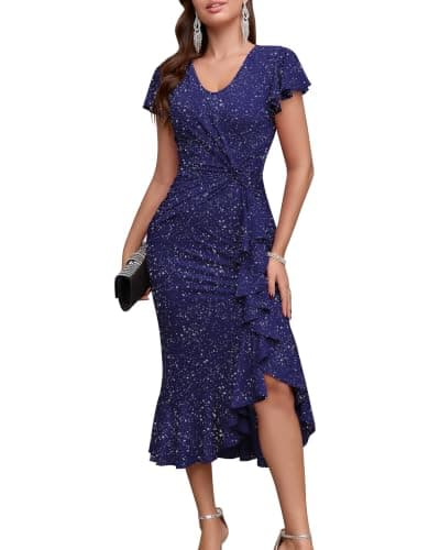 Sparkly Wrap Cocktail Dress