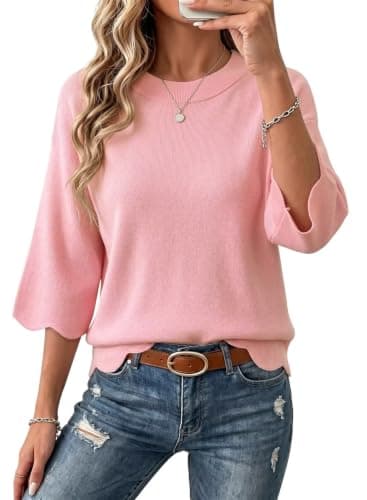 Scalloped Hem Knit Top