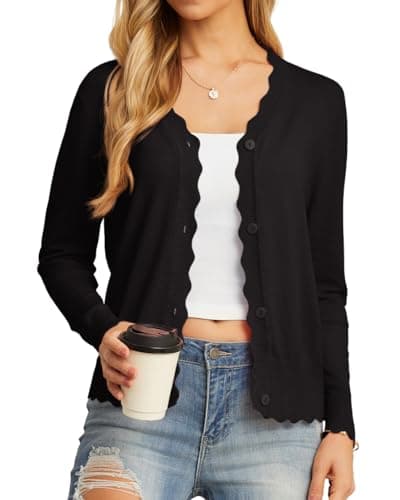 Scalloped Trim Cardigan