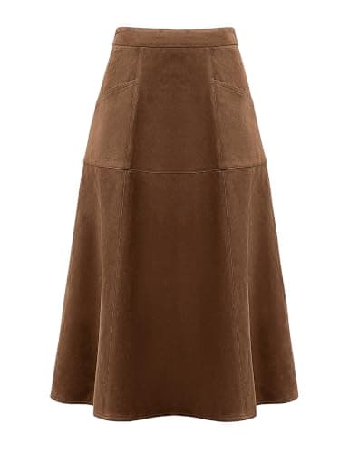 Suede A-Line Midi Skirt