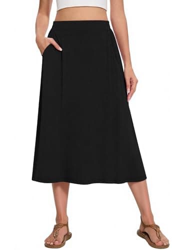 A-Line Midi Skirt with Pockets